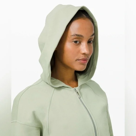 Lululemon Oversized Hugged-Waist Cotton Zip Hoodie size 10 in Green Fern - Picture 5 of 10